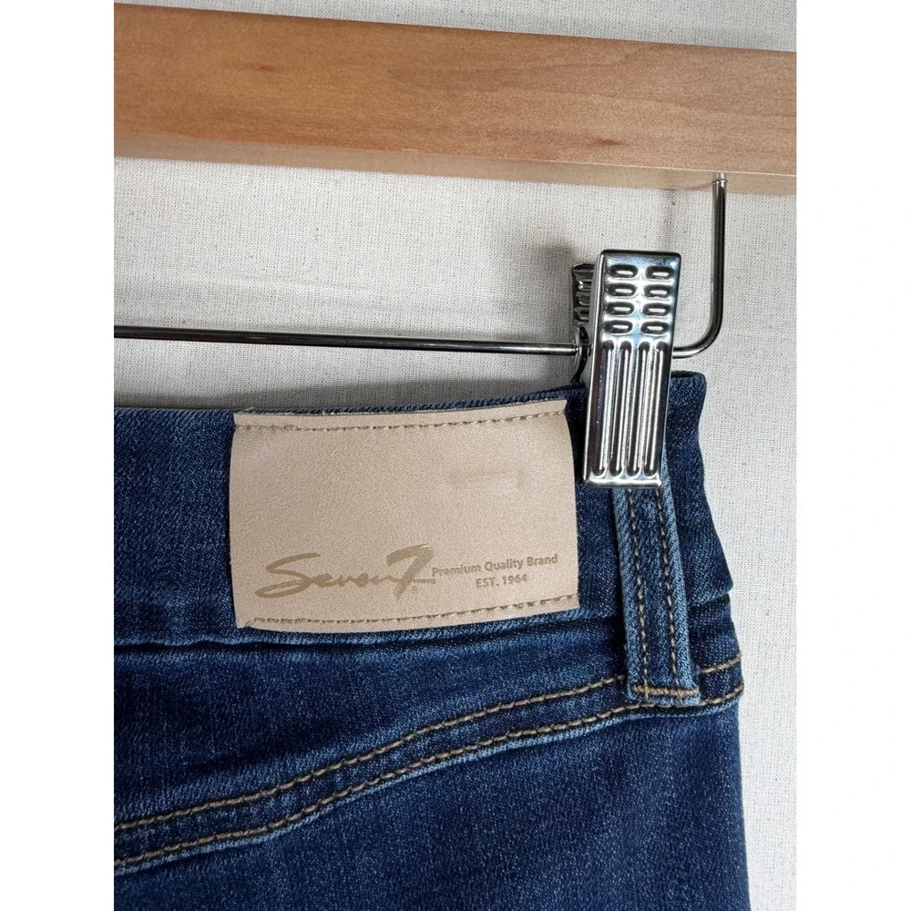 Seven7 Women's Tummyless High-Rise Skinny Jeans Size 4 Blue Denim five-pocket